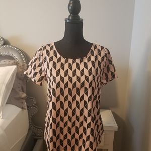 Scallop/Geometric Printed Blouse